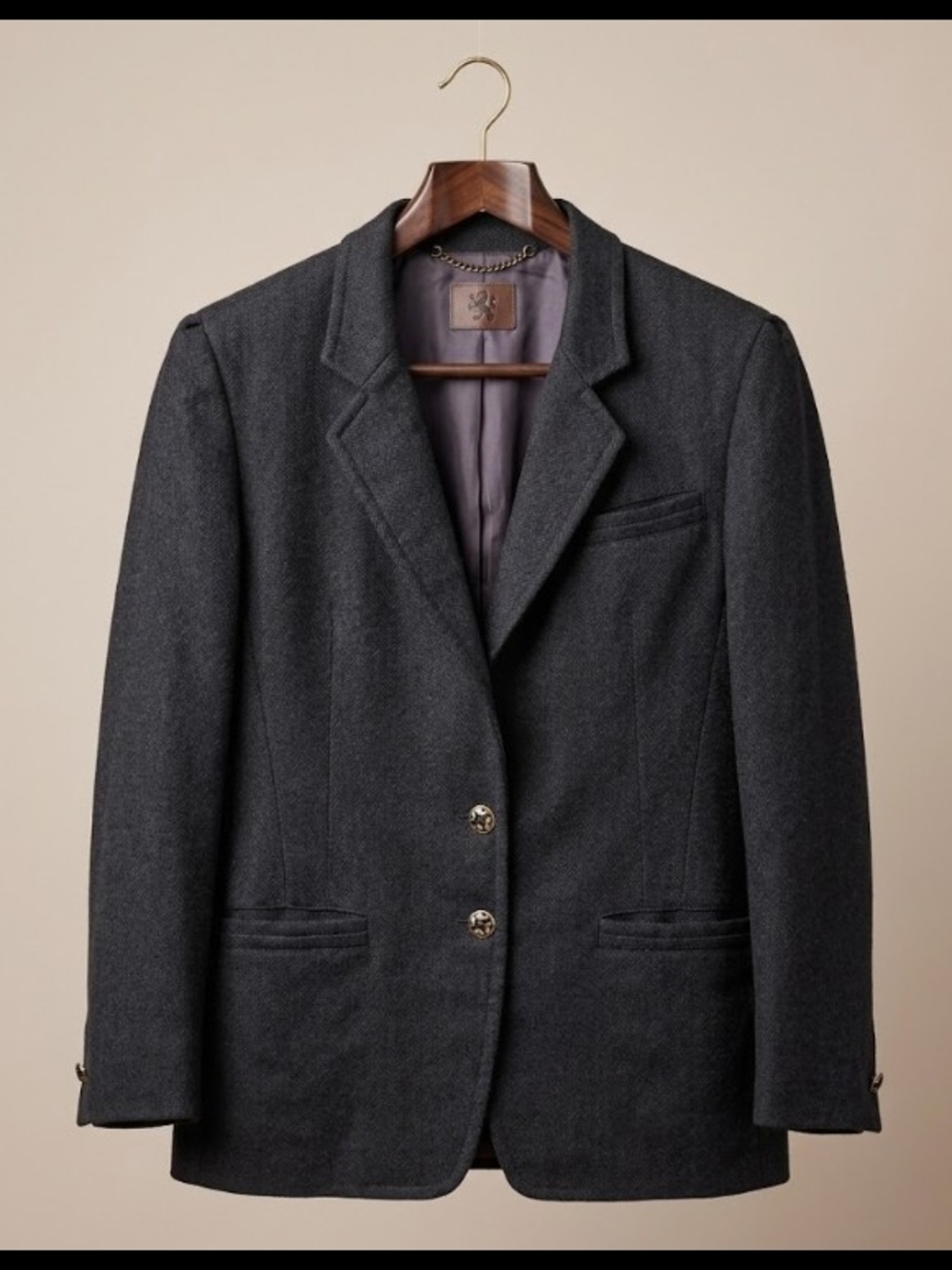 Basler Women's Vintage 80's Charcoal Gray Wool Blazer (Sz S) Quiet Luxury Layer